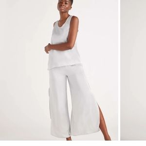 Quince Washable Silk Pajama Tank & Pants Set in Ivory M